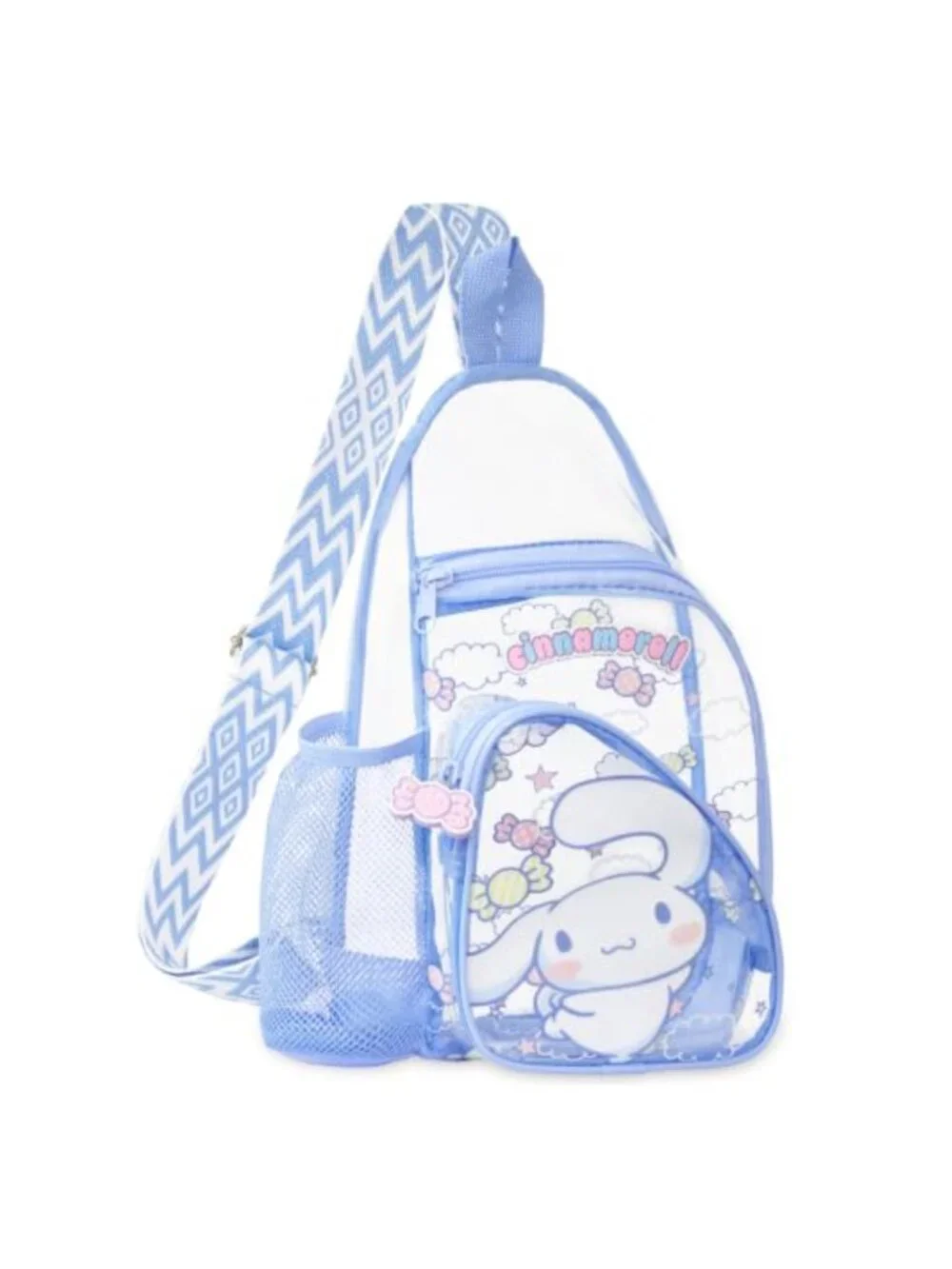 Clear Crossbody Bag with Cinnamoroll Design, PVC Stadium Approved